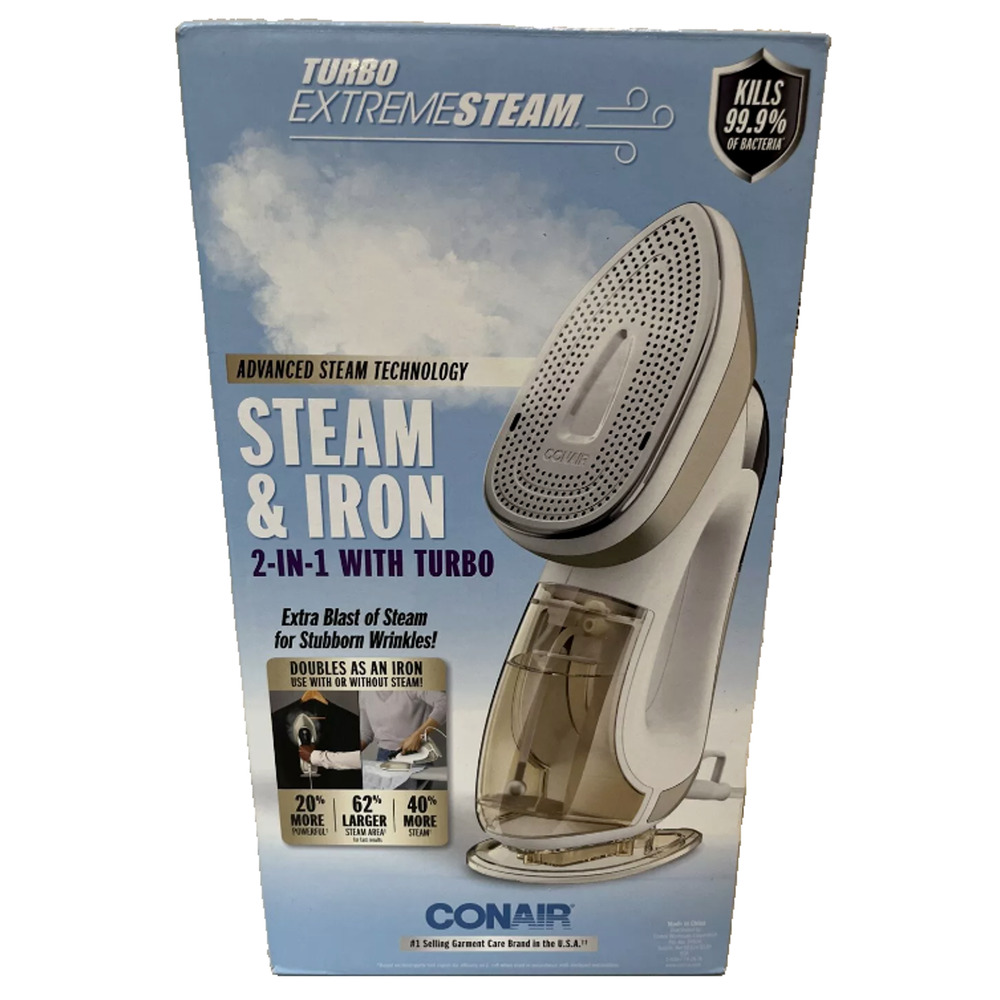Conair Turbo Extreme Steam & Iron 2 in 1 with Turbo Handheld GS308GD - A1